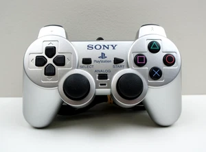 Sony PlayStation 2 PS2 Dualshock  Analog Wired Controller Silver SCPH-10010 - Picture 1 of 9