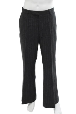 Pantalones John Varvatos Para Hombres Algodón Texturizado Cremallera Pierna Ancha Carbón Talla 52 EUR Foto 1 de 4