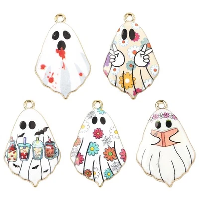 Эмалированные подвески-призраки белый призрак дух мини подвески для Хэллоуина 30 шт. - Изображение 1 из 4