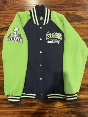 Chaqueta Universitaria de Algodón Campeón del Super Bowl Seattle Seahawks 3XL NFL - Talla: Grande Foto 1 de 4