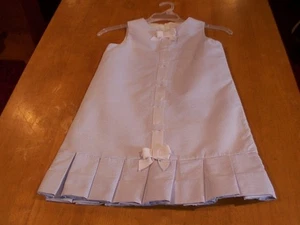 Florence Eiseman Dress: White Grosgrain Ribbon & Bow Accents, Pleated Hem-Sz. 6X - Picture 1 of 4