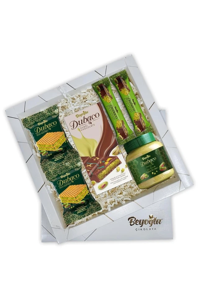 Beyoglu Dubaco Dubai Chocolate Gift Box–1pcs jar-200gr&2-gofret-35gr-dubaco bars - Image 1 of 4