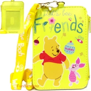Winnie The Pooh Monedero Insignia Portatarjetas de identificación Estuche Billetera Bolsa Cordón - Imagen 1 de 4