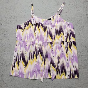 Torrid Shirt Women's Size 3 Purple Black White Geometric Sleeveless Tank - Picture 1 of 15