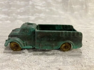 Vintage Auburn Blue Rubber Toy Truck With Yellow Wheels Made in USA  -- 6383 - Picture 1 of 8