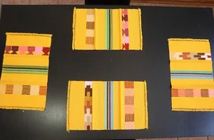 Handwoven Guatemala Placemats - Set of 4 with napkins. handmade Placemats Yellow - Picture 1 of 4