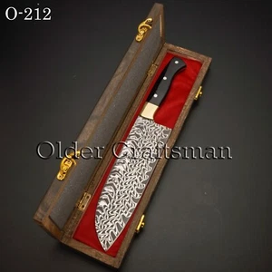 SUPERBO COLTELLO SANTKO GIAPPONESE FATTO A MANO AFFILATO RASOIO, SCATOLA LEGNO ESOTICO O-212 - Foto 1 di 6