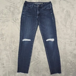 American Eagle Jeans Womens Size 6 Regular Hi Rise Jegging Blue * 28X25 Cut Off - Picture 1 of 23