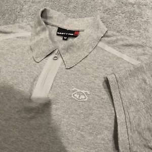 Polo Nastypig Cuarto 1/4 Cremallera Manga Corta Para Hombre M 100% Algodón Gris Usado en Excelente Condición - Imagen 1 de 8