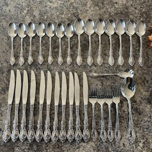 WORDSWORTH Oneida OCO USA Glossy 31 Pc Set Stainless Steel Flatware - Picture 1 of 9
