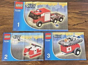 Lego 7239 City Fire Truck - 3 Instruction Manuals Only - Picture 1 of 2