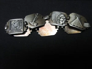 1973 National Jamboree Pewter Bracelet, Indian Symbol Links BM2 - Picture 1 of 2