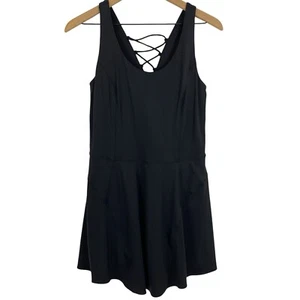 JoyLab Womens Active Dress Size Large Black Back Lace Up Detail Built In Bra - Picture 1 of 8