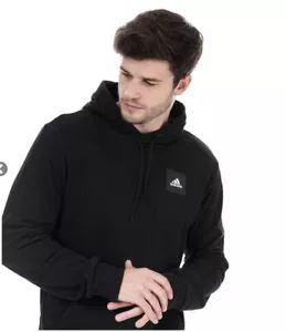 ADIDAS SUDADERA CON CAPUCHA GRÁFICA PARA HOMBRE - TALLA S - FL4026 - NEGRA - NUEVA CON ETIQUETAS - Imagen 1 de 5