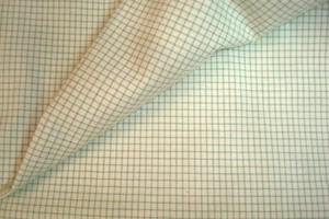 Camicia giacca tessuto cotone lusso 3 iarde 8 oz verde minerale check 57" x 111" - Foto 1 di 4