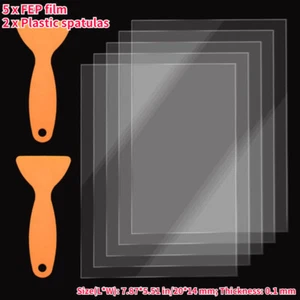 Paquete de 5 hojas de película FEP Release Film SLA/LCD FEP para impresoras 3D de resina fotónica - Imagen 1 de 10