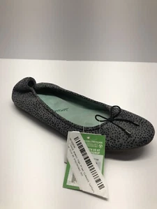 SANUK Yoga Prima Suede Ballet Sandal Shoes Gray Animal Dots Women's Size 6 - Picture 1 of 5