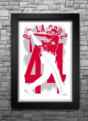 ELLY DE LA CRUZ art print/poster CINCINNATI REDS FREE S&H! JERSEY B2G2 - Image 1 of 4