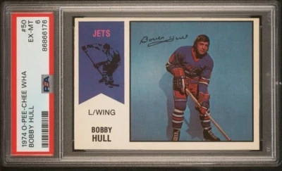 PSA 6 1974 O-Pee-Chee Hockey WHA #50 Bobby Hull HOF Winnipeg Jets Newly Graded - Image 1 of 3