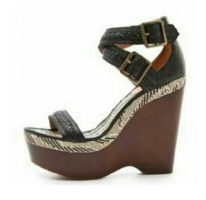 JOIE  woven leather wedges with black leather strap - Picture 1 of 9