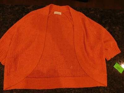 Suéter cárdigan delantero abierto Calvin Klein para mujer talla M naranja recortado Foto 1 de 2