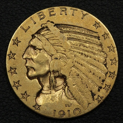 1910 $5 Five Dollar Indian Head Gold Half Eagle Cover
