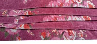 Luxury Soft Velvet Fabric Dress Sewing Upholstery Throw By Yard Floral Print Art - Image 1 of 4