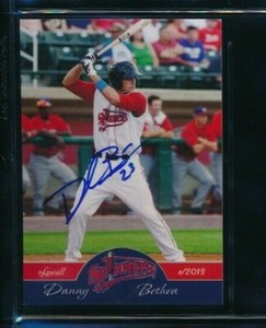 2013 Lowell Spinners Grandstand #23 Danny Bethea signed autograph tough swsw6