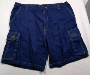 King Size Cargo Jean Shorts Men's 44 measures 43 Dark Wash Blue Denim - Picture 1 of 9
