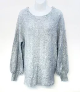 HINGE Damen Teenager grau hinten offen Long Pullover Pulli Oberteil - Neu mit Etikett - Gr: M - Bild 1 von 4