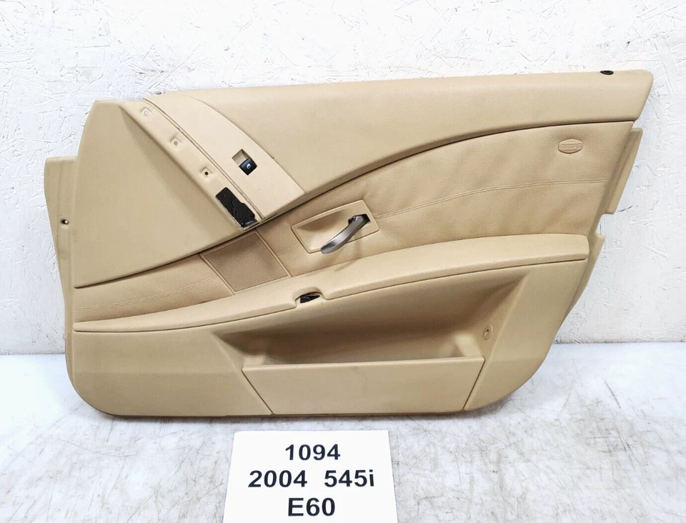 ✅ 04-07 OEM BMW E60 porta frontal do passageiro cartão painel acabamento couro Dakota bege - Imagem 1 de 4