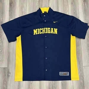 Nike Elite Michigan Wolverines Basketball Warm Up Jacket Mens XXL 2XL Snap Down - Picture 1 of 13