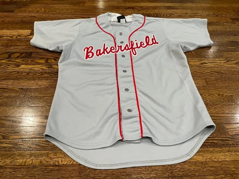 Bakersfield College Softball Jersey Gray #9 Button Up Renegades Top Womens Cover