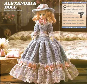 BEAUTIFUL Alexandria Doll Dress/Crochet Pattern INSTRUCTIONS ONLY - Picture 1 of 1