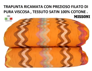 Couette Couverture Missoni Double Cm. 260 X 260 Brodé - Picture 1 of 9