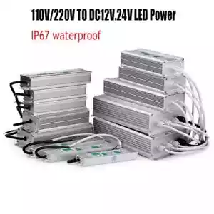 AC 110V-240V to DC12V/24V IP67 Waterproof LED Transformer Driver Power Supply US - Picture 1 of 42