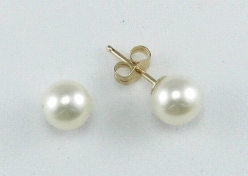 EarRings - STUDs 14kgf Gold  Pearls [A+] - Image 1 of 1