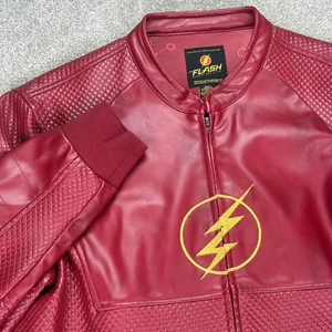 Chaqueta de cuero sintético roja colección exclusiva The Flash Hot Topic - Imagen 1 de 11