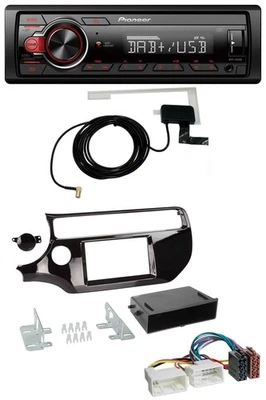 Pioneer 1DIN MP3 DAB USB AUX Autoradio für Kia Rio UB ab 2015 piano-schwarz - Bild 1 von 4