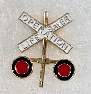 Vintage Operation Lebensretter Eisenbahnübergang Zug Krawattennadel Anstecknadel 1" - Bild 1 von 2