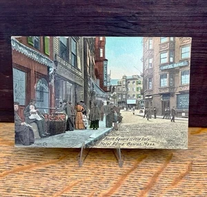 Antique North Square Postcard ~ Boston MA ~ Little Italy & Hotel Rome - Picture 1 of 2
