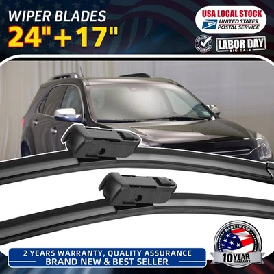 Longer-Lasting 24''+17'' Front Wiper Blades For 2010-2016 Chevrolet Equinox - Image 1 of 4