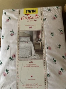 Juego de sábanas Cath Kidston London rosa ENCAJE DITSY ROSA DOBLE 3 piezas todo algodón NUEVO - Imagen 1 de 3