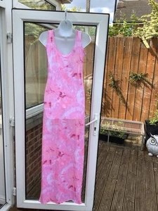 Pink marble effect maxi dress size 14 - Picture 1 of 4