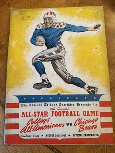 1941 8TH ALL-STAR FOOTBALL GAME PROGRAM COLLEGE VS BEARS SOLDAT FIELD 28.09.1941 - Bild 1 von 1