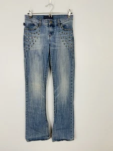 Pantalones de mezclilla Rock And Republic Kasandra para mujer 4 azules con tachuelas adornados lavado descolorido - Imagen 1 de 15