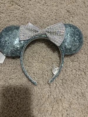 OREJAS DE CENICIENTA DISNEY Frozen Sparkle azul blanco lentejuelas disney minnie mouse Foto 1 de 2
