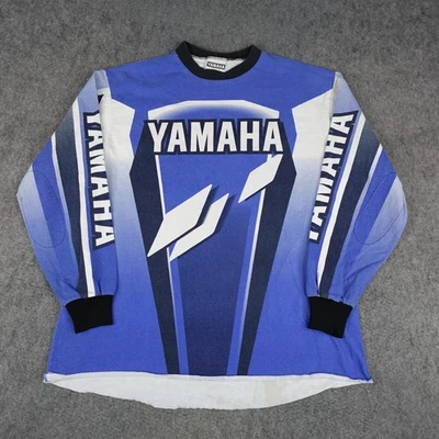 Camisa Yamaha De Colección Para Hombres XL Azul Motocross Jersey Carreras Moto Gráfico Años 90 Y2K Foto 1 de 4