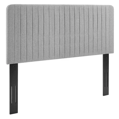 Milenna Channel Tufted Upholstered Fabric King/California King Headboard - Image 1 of 4