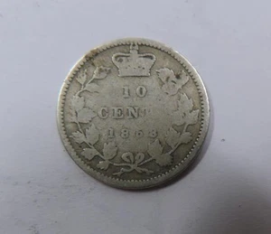 Canada Queen Victoria Sterling Silver 10 Cents 1858 First Year of Issue RARE - Picture 1 of 2